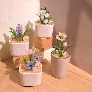 Handmade Glass Flowers, Glass Potted Plants,Hand Blown Glass Flower,Home Decor ,Housewarming gift, Gift for Her