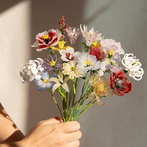 Hand Blown Glass Birth Flower: Fine Art Glass Floral Stem