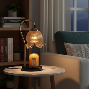 Vintage Glass Candle Warmer Lamp – Flower Glass Design